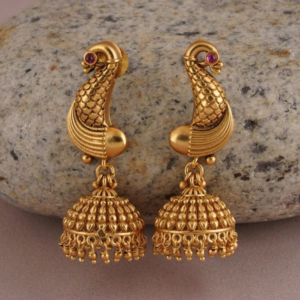 Riya Temple Motif Jhumkas