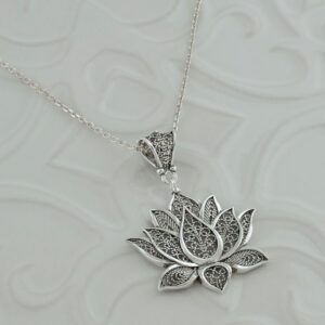 Aarohi Floral Silver Pendant